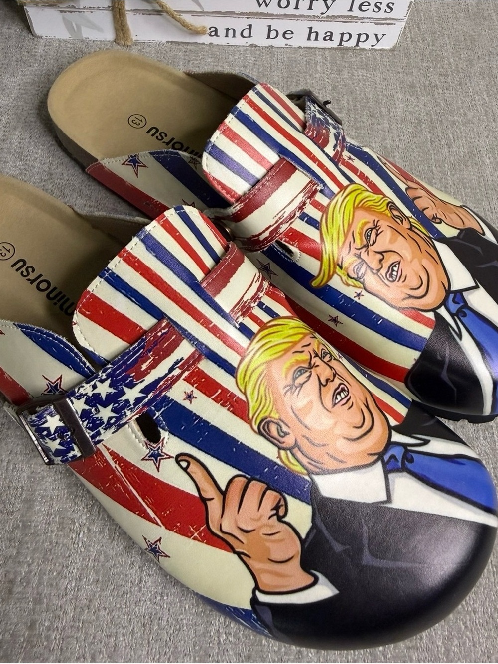 Unisex Minorsu Trump Patriotic Mule Size 10 or 13 – New runs small read below